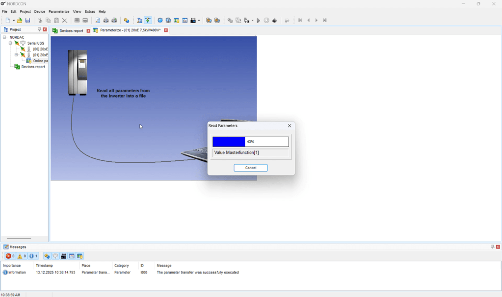 Nordcon proqramı vasitəsilə NORD VFD-ə&nbsp;qoşulmaq